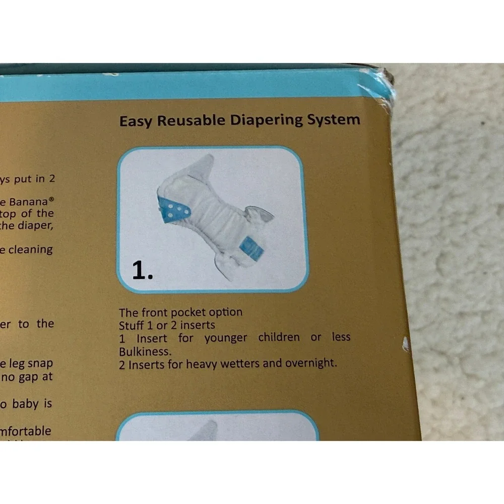 Charlie Banana 5 Cloth Diapers One Size + 5 Inserts Multi Color Reusable Set